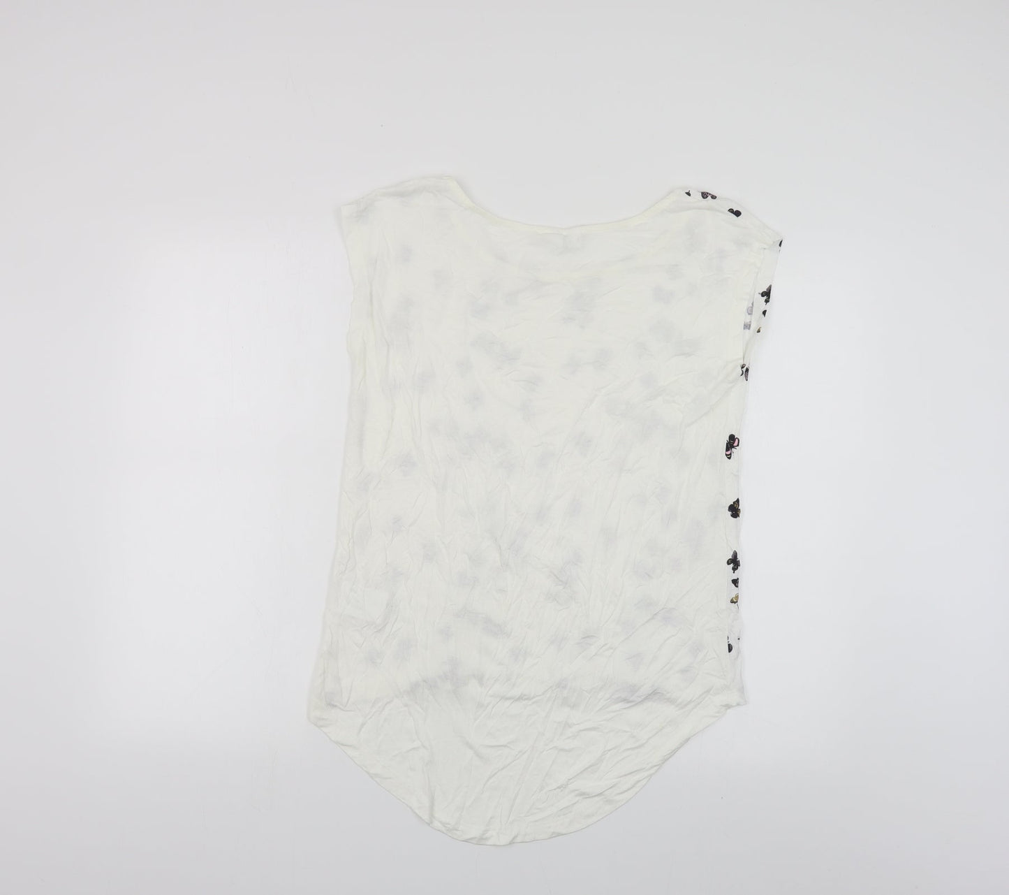 Womens UK Size S Rainbow White Basic Button-Up
