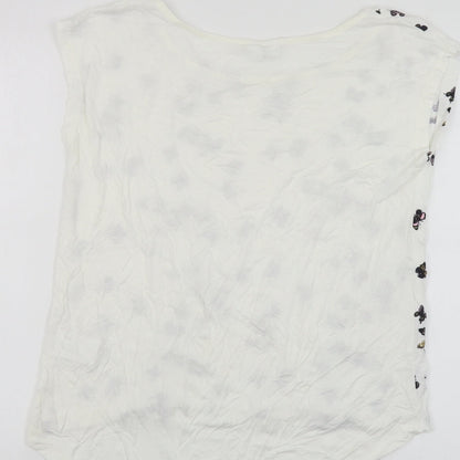 Womens UK Size S Rainbow White Basic Button-Up