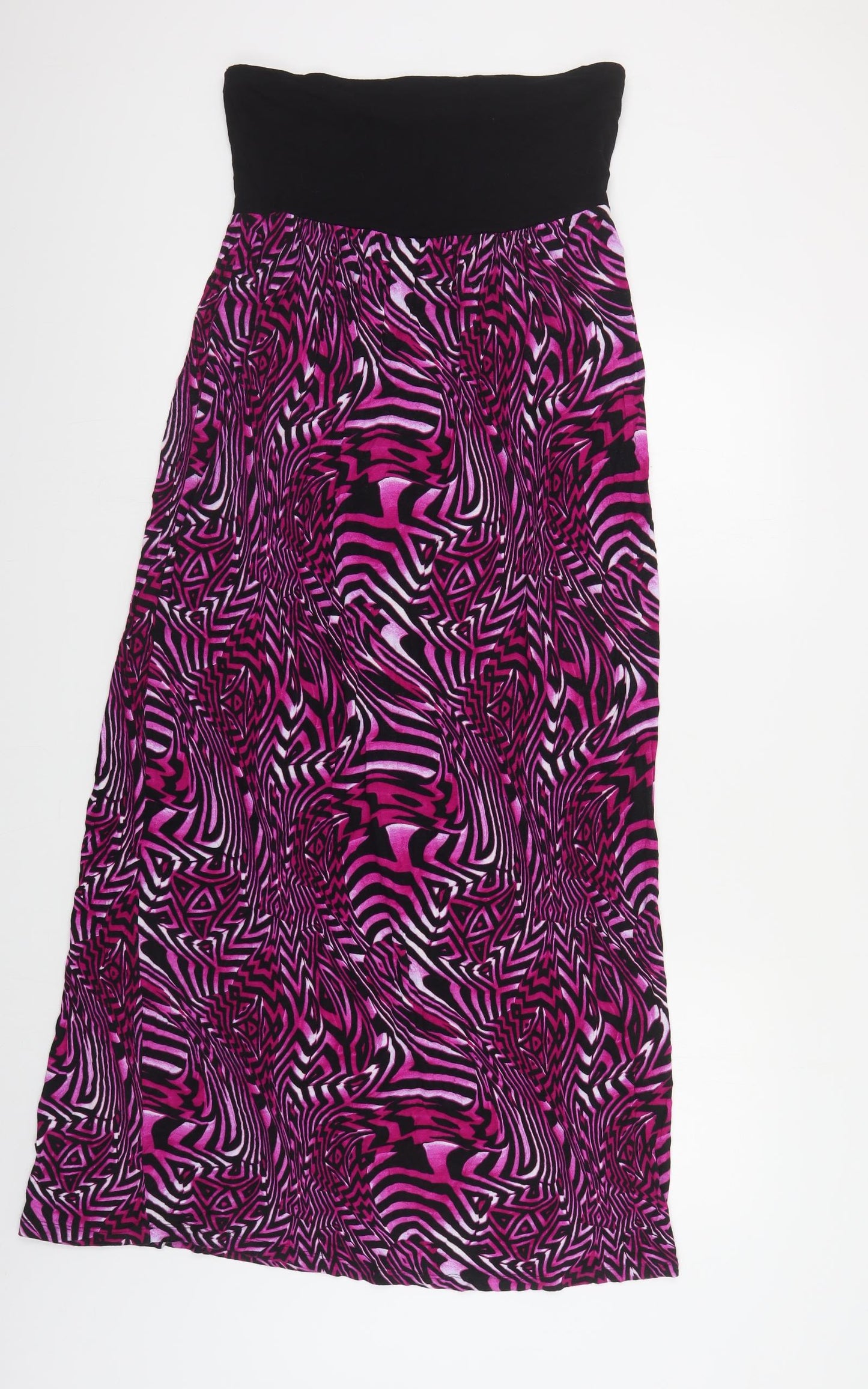 F&F Womens Purple Geometric Viscose A-Line Size 12 Off the Shoulder Pullover