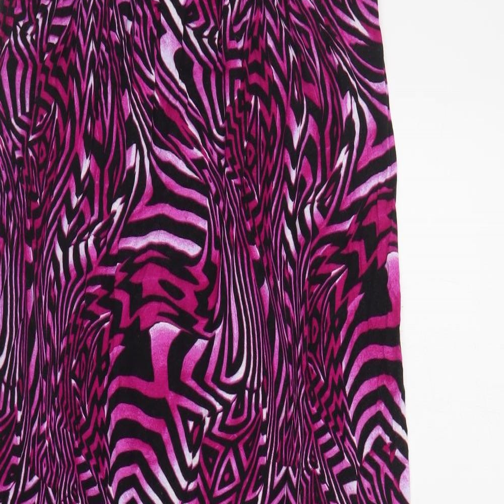 F&F Womens Purple Geometric Viscose A-Line Size 12 Off the Shoulder Pullover