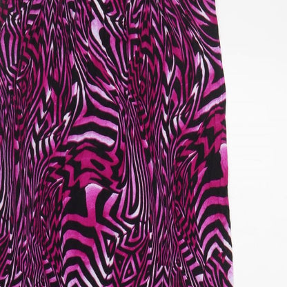 F&F Womens Purple Geometric Viscose A-Line Size 12 Off the Shoulder Pullover