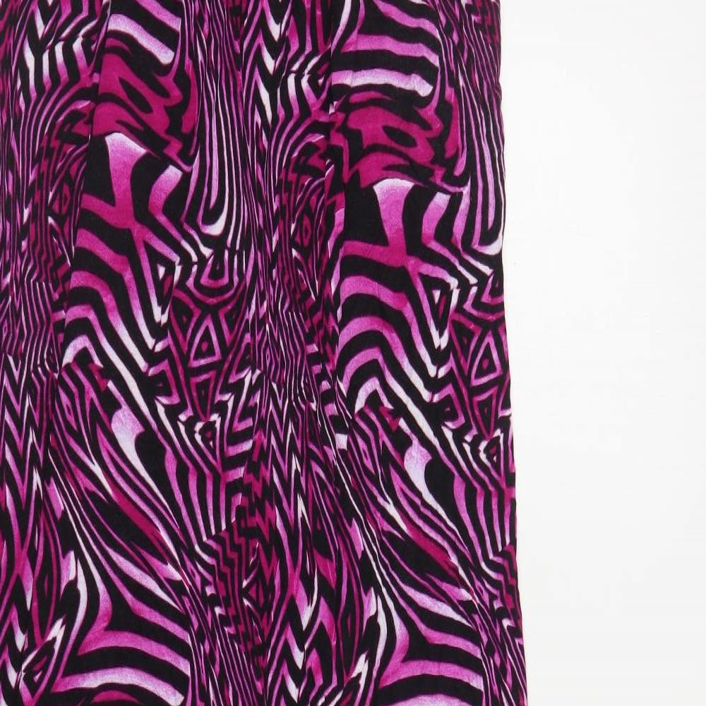 F&F Womens Purple Geometric Viscose A-Line Size 12 Off the Shoulder Pullover