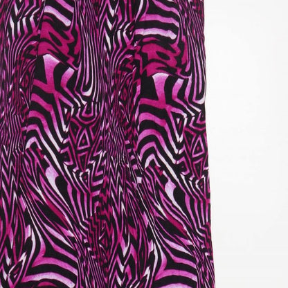 F&F Womens Purple Geometric Viscose A-Line Size 12 Off the Shoulder Pullover