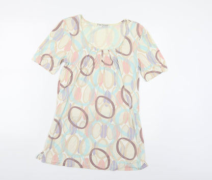 Autograph Womens Multicoloured Geometric Viscose Tunic T-Shirt Size 12 Scoop Neck
