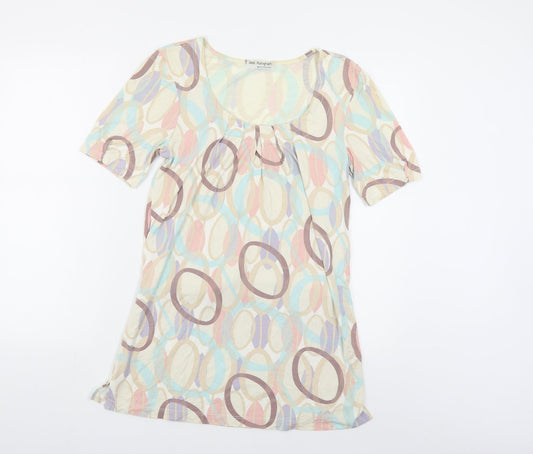 Autograph Womens Multicoloured Geometric Viscose Tunic T-Shirt Size 12 Scoop Neck