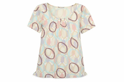 Autograph Womens Multicoloured Geometric Viscose Tunic T-Shirt Size 12 Scoop Neck