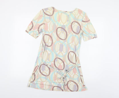 Autograph Womens Multicoloured Geometric Viscose Tunic T-Shirt Size 12 Scoop Neck