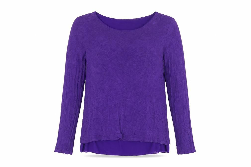 Womens UK Size L Made in Italy Purple Basic Button-Up