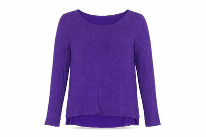 Womens UK Size L Made in Italy Purple Basic Button-Up