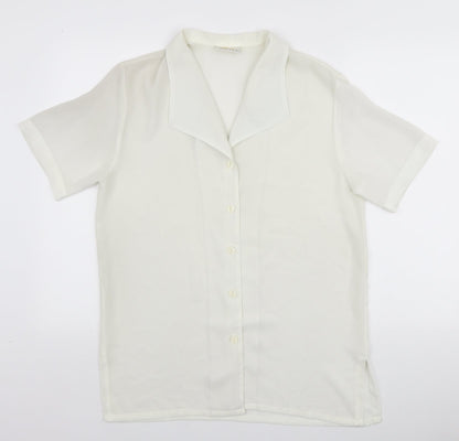 Womens UK Size 12 Charlotte Halton White Basic Button-Up