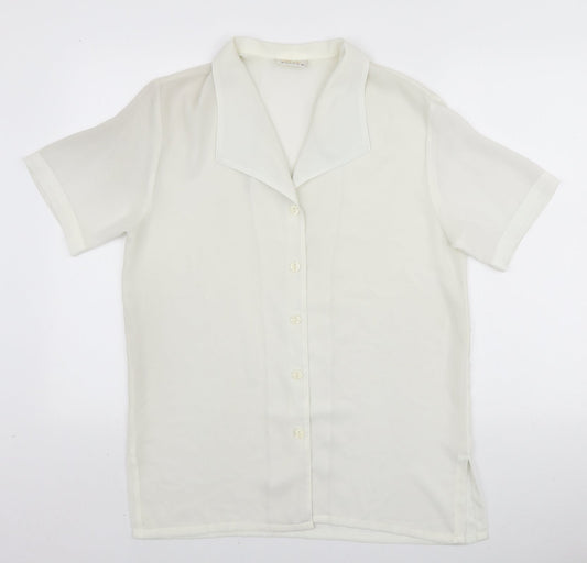 Womens UK Size 12 Charlotte Halton White Basic Button-Up