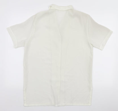 Womens UK Size 12 Charlotte Halton White Basic Button-Up