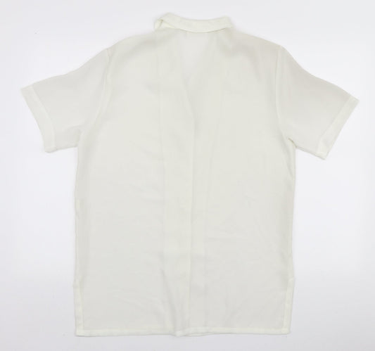 Womens UK Size 12 Charlotte Halton White Basic Button-Up