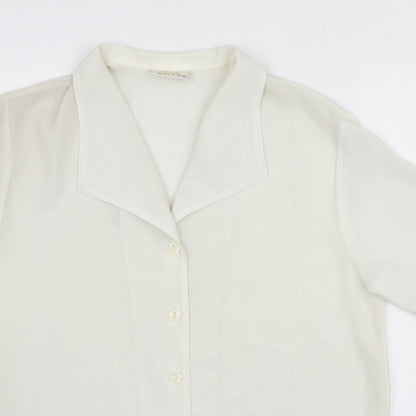 Womens UK Size 12 Charlotte Halton White Basic Button-Up