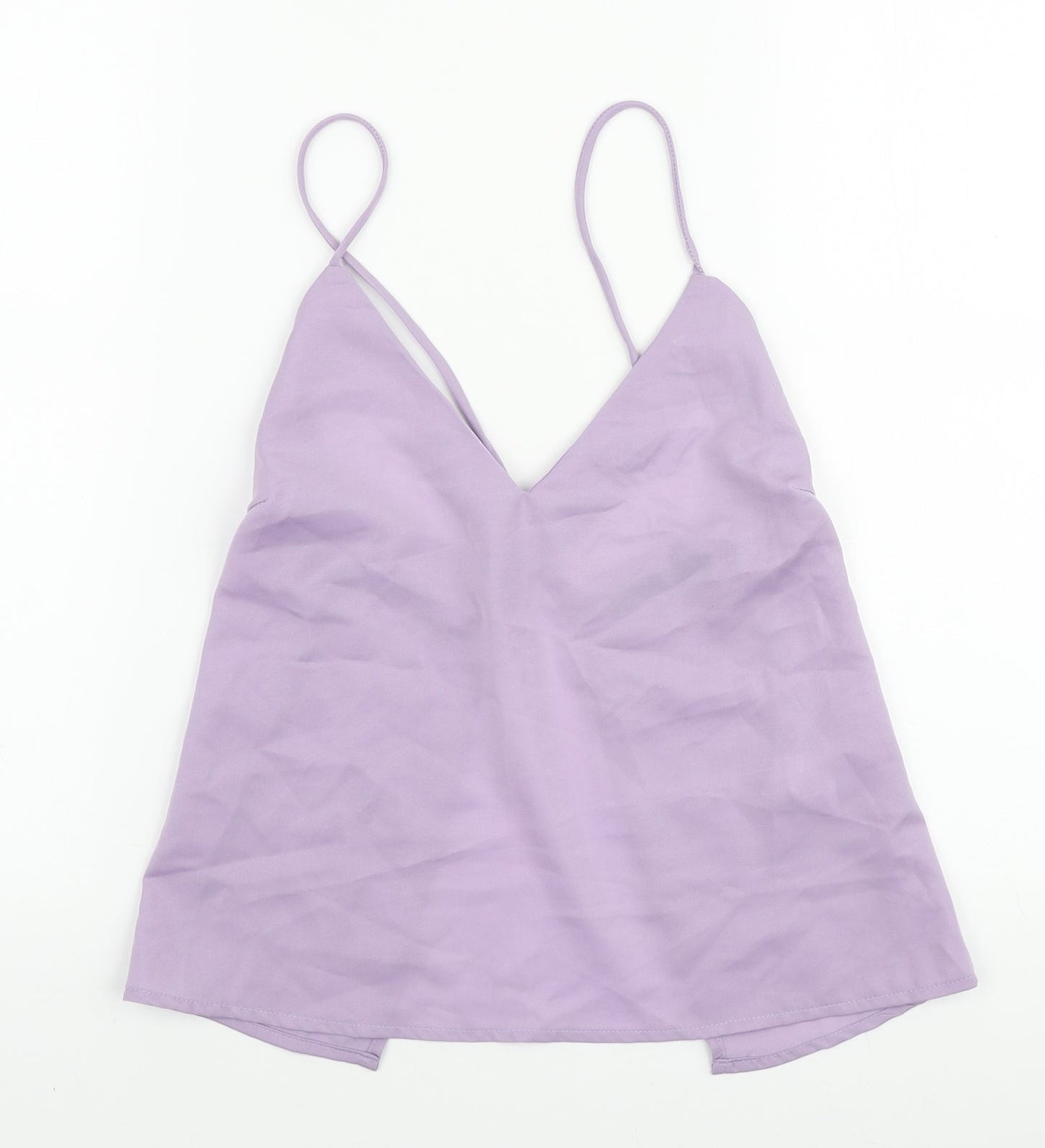 Nasty Gal Womens Purple Polyester Camisole Tank Size 6 V-Neck - Open Back