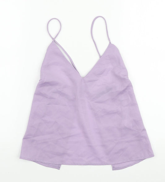 Nasty Gal Womens Purple Polyester Camisole Tank Size 6 V-Neck - Open Back