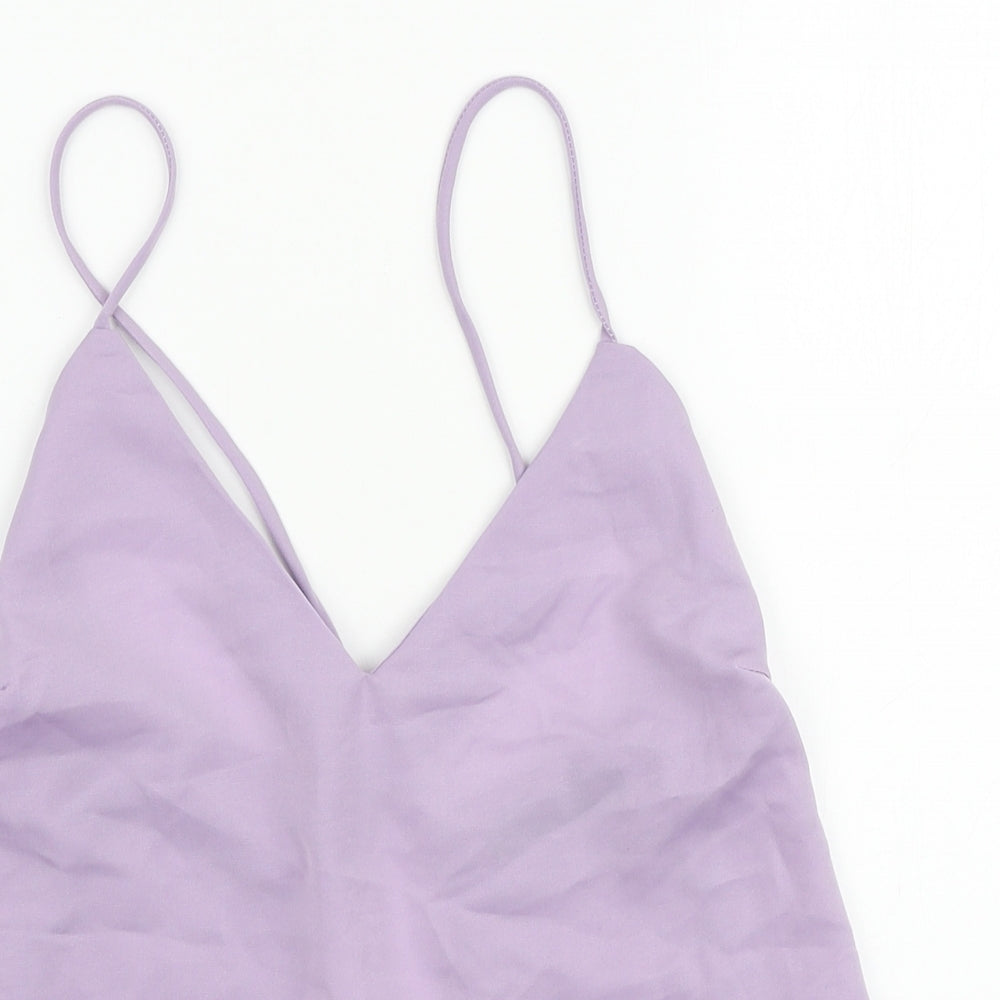 Nasty Gal Womens Purple Polyester Camisole Tank Size 6 V-Neck - Open Back