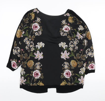 Womens UK Size XS Oasis Black Basic Blouse