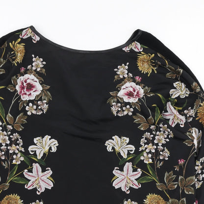 Womens UK Size XS Oasis Black Basic Blouse
