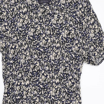 Marks and Spencer Womens Multicoloured Geometric Viscose Mini Size 8 Boat Neck Zip