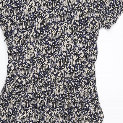 Marks and Spencer Womens Multicoloured Geometric Viscose Mini Size 8 Boat Neck Zip