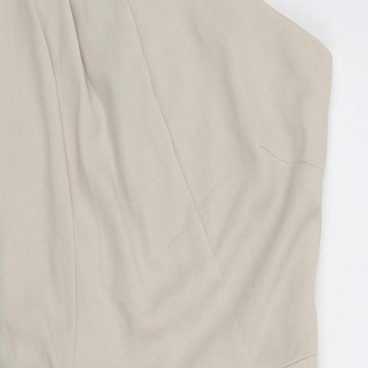 Warehouse Womens Ivory Polyester Bodycon Size 10 One Shoulder Zip