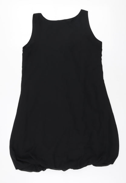 Papaya Womens Black Polyester Mini Size 12 Scoop Neck Pullover