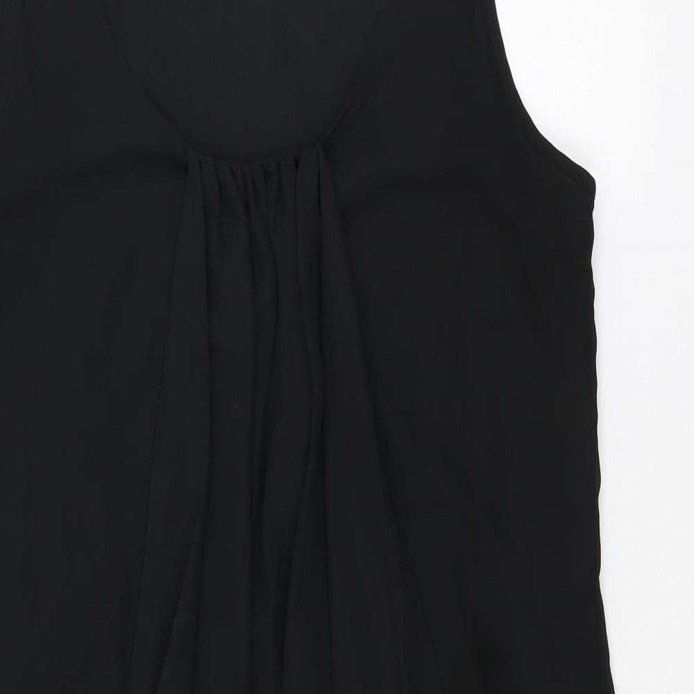 Papaya Womens Black Polyester Mini Size 12 Scoop Neck Pullover