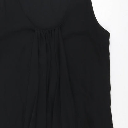 Papaya Womens Black Polyester Mini Size 12 Scoop Neck Pullover