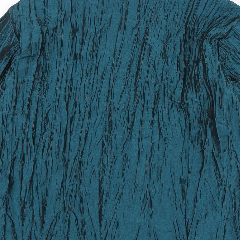 EWM Womens Blue Polyester Basic Button-Up Size 16 Sweetheart