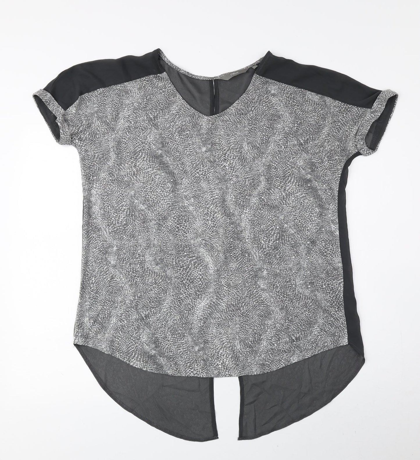 Womens UK Size 10 NEXT Grey Basic Blouse