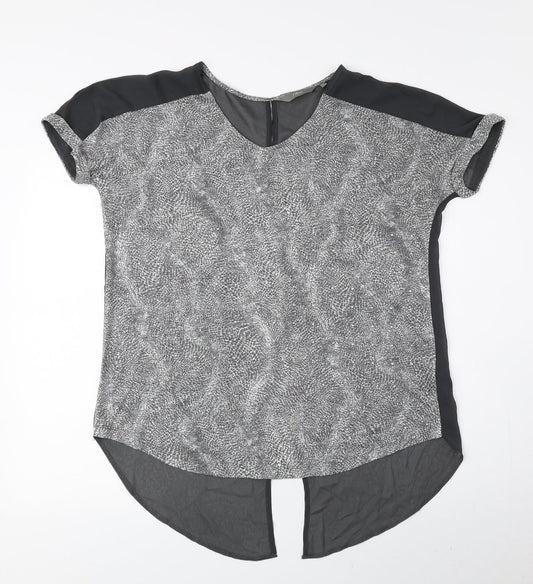 Womens UK Size 10 NEXT Grey Basic Blouse