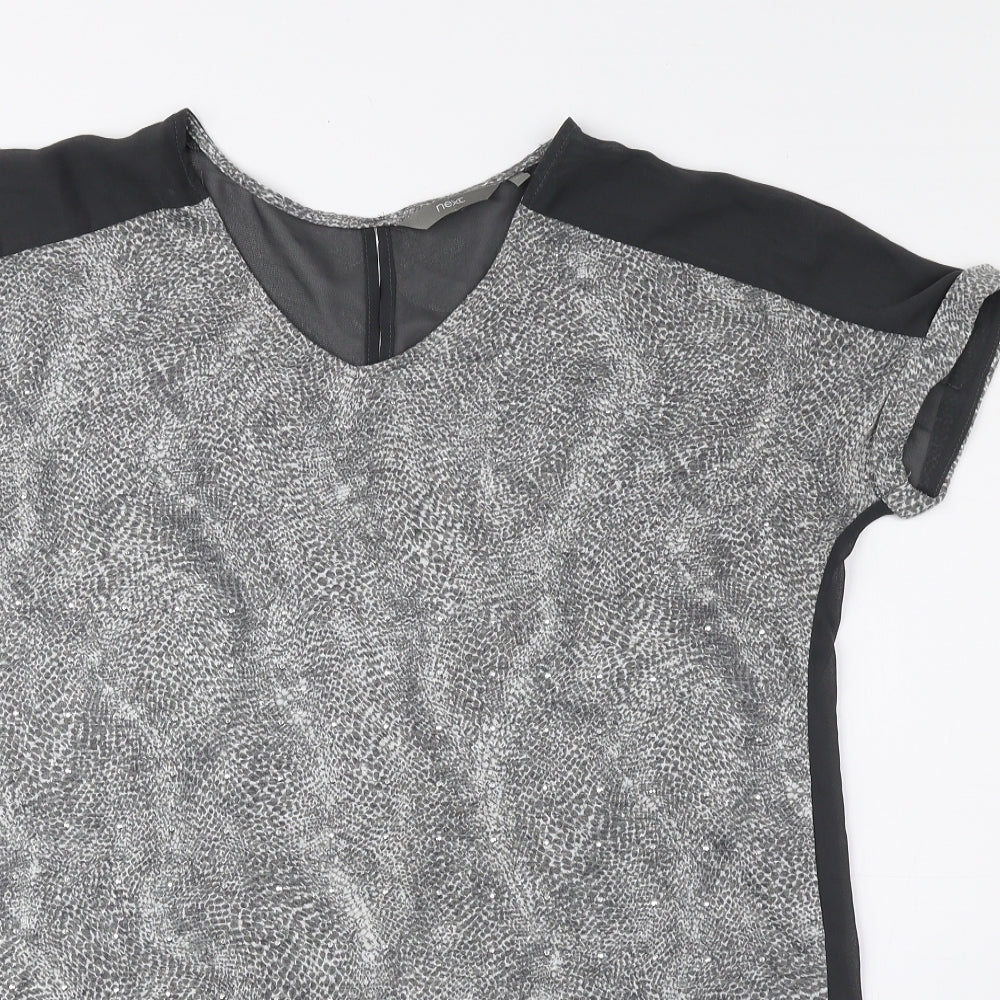 Womens UK Size 10 NEXT Grey Basic Blouse
