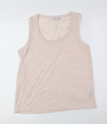 Womens UK Size 12 Gallery Pink Basic T-Shirt