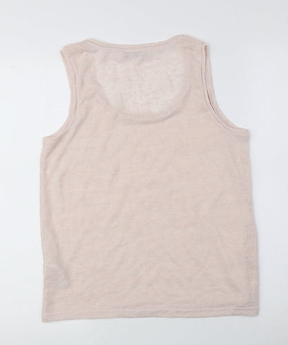 Womens UK Size 12 Gallery Pink Basic T-Shirt