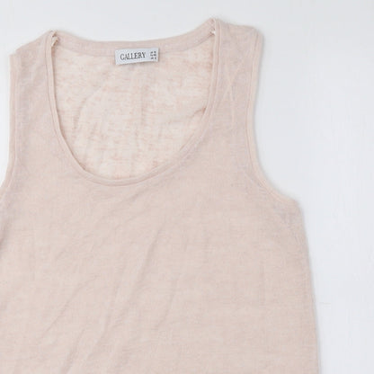 Womens UK Size 12 Gallery Pink Basic T-Shirt
