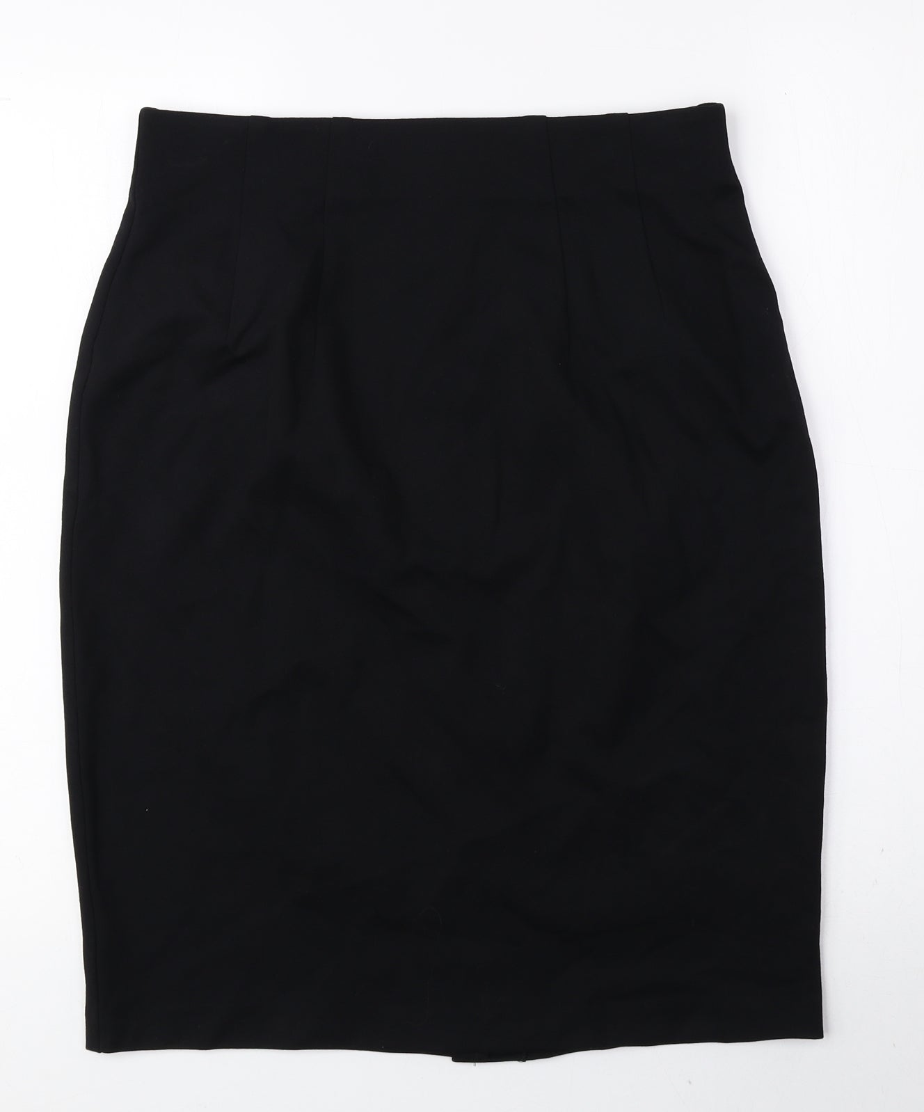 Marks and Spencer Womens Black Viscose Straight & Pencil Skirt Size 12