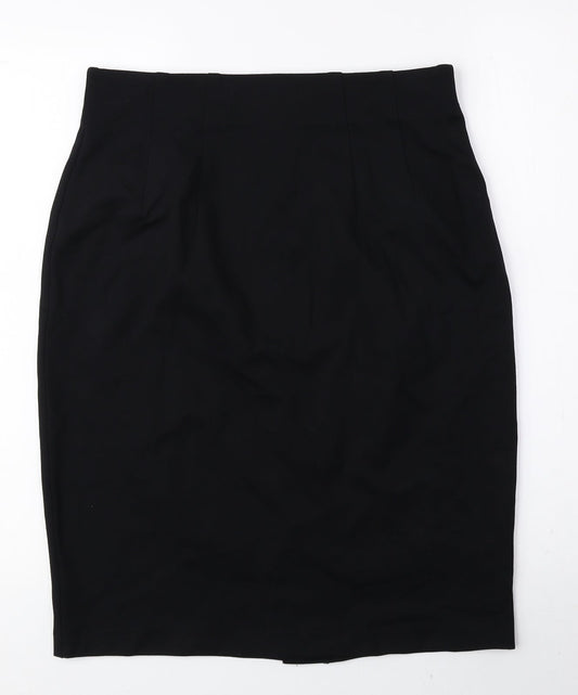 Marks and Spencer Womens Black Viscose Straight & Pencil Skirt Size 12