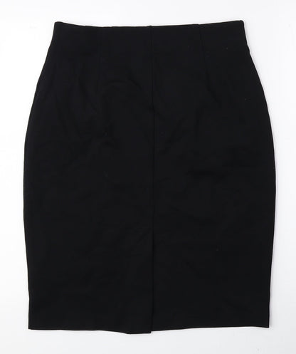 Marks and Spencer Womens Black Viscose Straight & Pencil Skirt Size 12