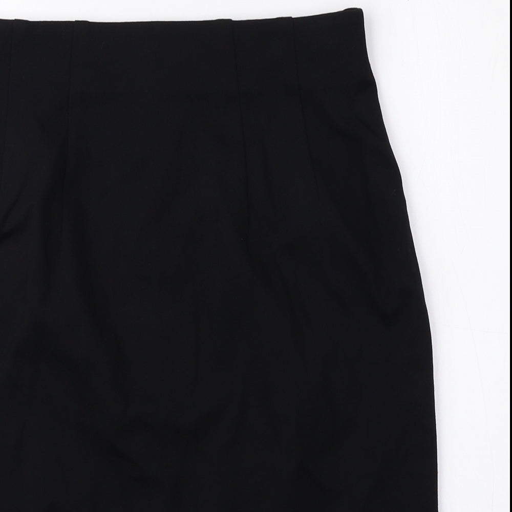 Marks and Spencer Womens Black Viscose Straight & Pencil Skirt Size 12