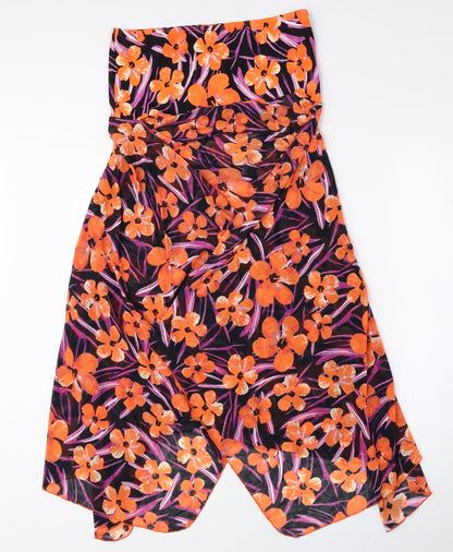 M&Co Womens Multicoloured Floral Polyester A-Line Skirt Size S - Asymmetric Hem