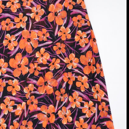 M&Co Womens Multicoloured Floral Polyester A-Line Skirt Size S - Asymmetric Hem