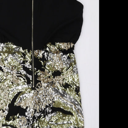 Jolie Moi Womens Black Polyester Bodycon Size 12 Scoop Neck Zip