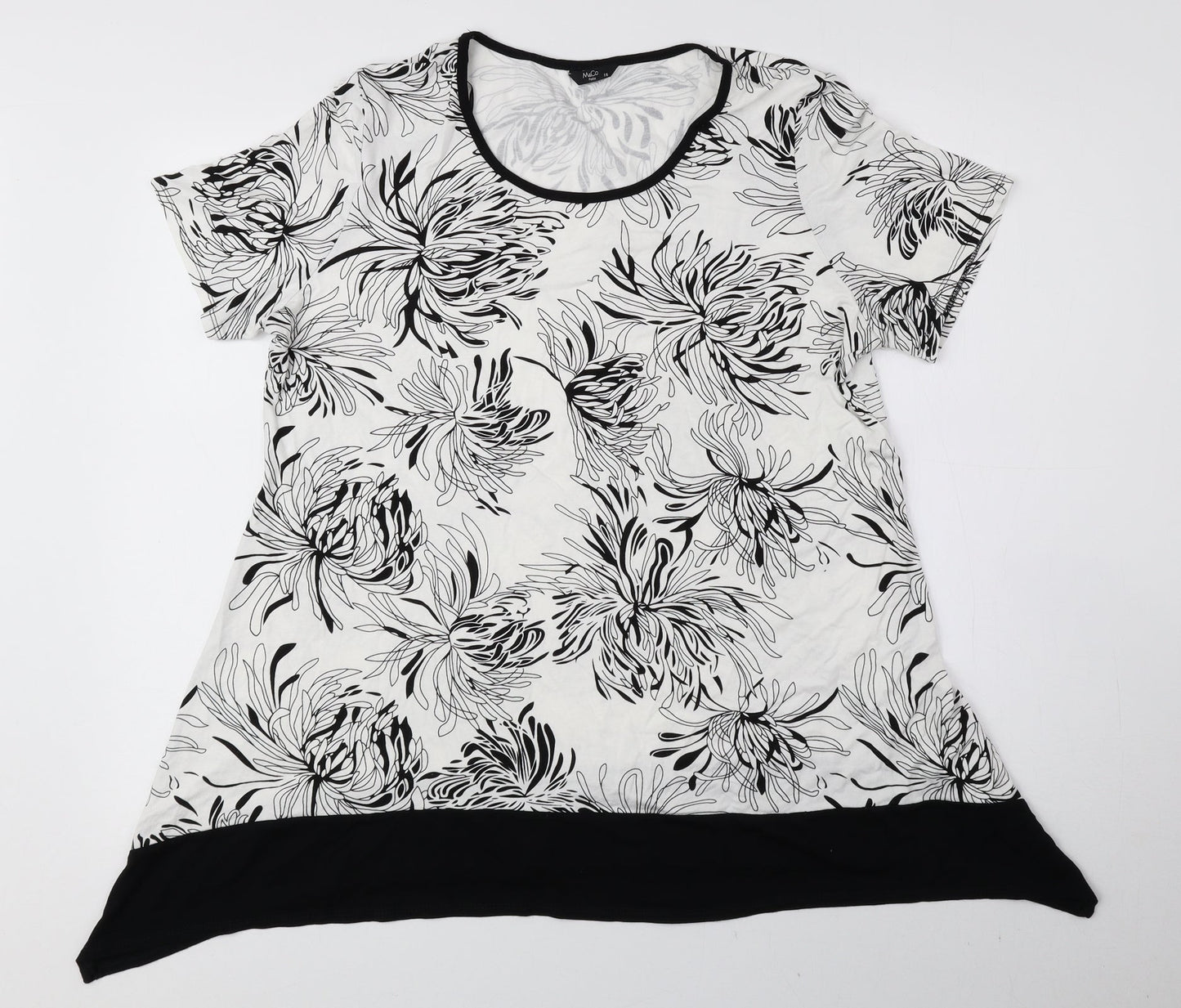 Womens UK Size 16 M&Co Black Basic Blouse