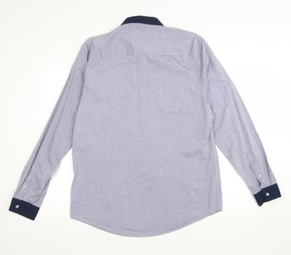 Mens UK Size L Burton Grey  Button-Up Long Sleeve Casual Shirt
