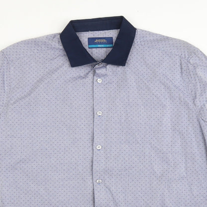 Mens UK Size L Burton Grey  Button-Up Long Sleeve Casual Shirt
