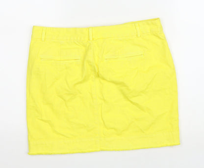 Gap Womens Yellow Cotton Mini Skirt Size 6 Zip
