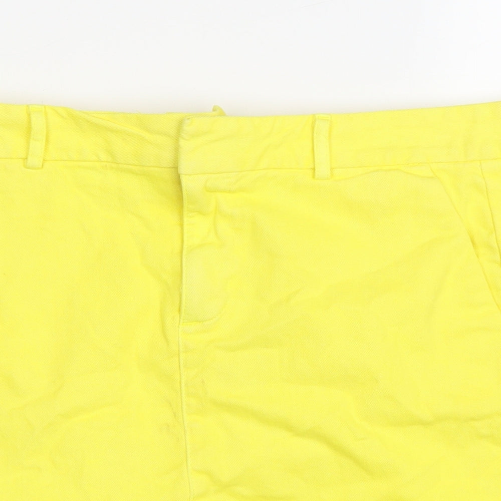 Gap Womens Yellow Cotton Mini Skirt Size 6 Zip