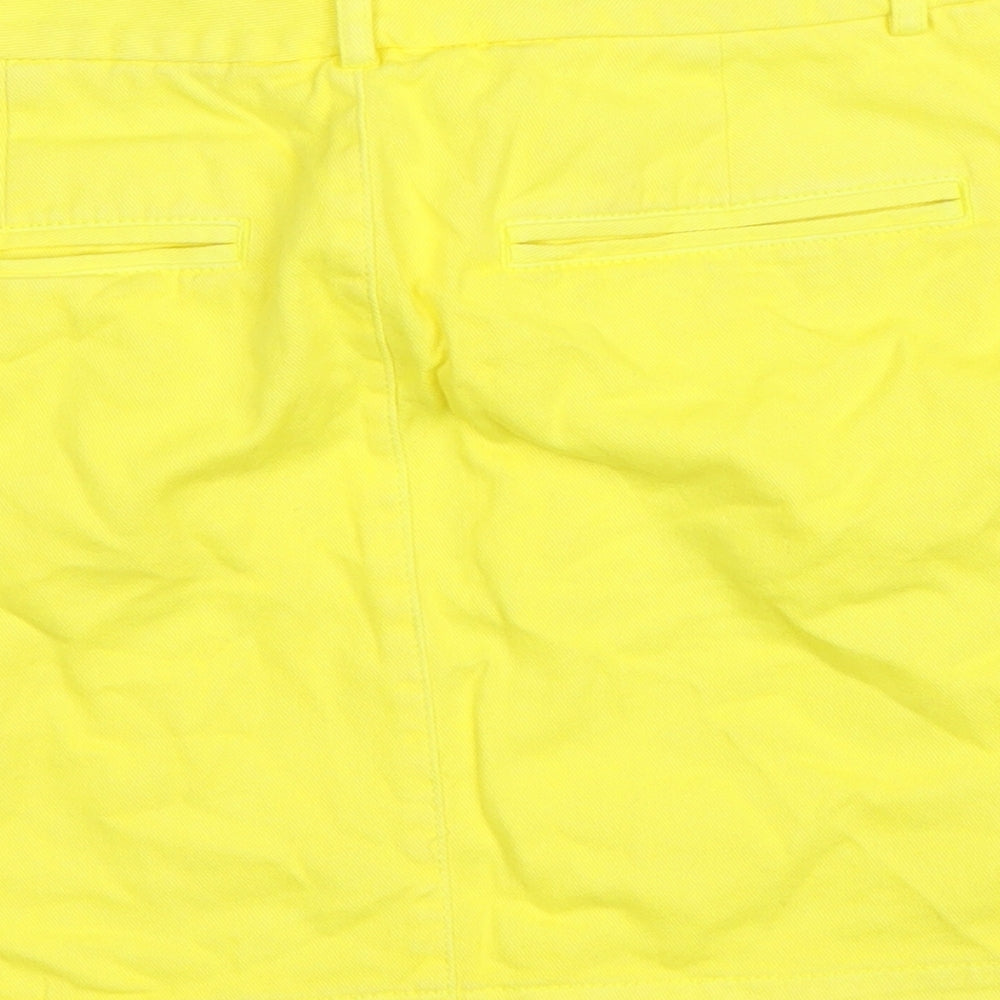 Gap Womens Yellow Cotton Mini Skirt Size 6 Zip