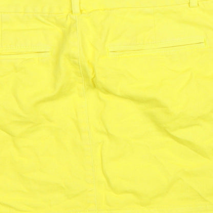 Gap Womens Yellow Cotton Mini Skirt Size 6 Zip